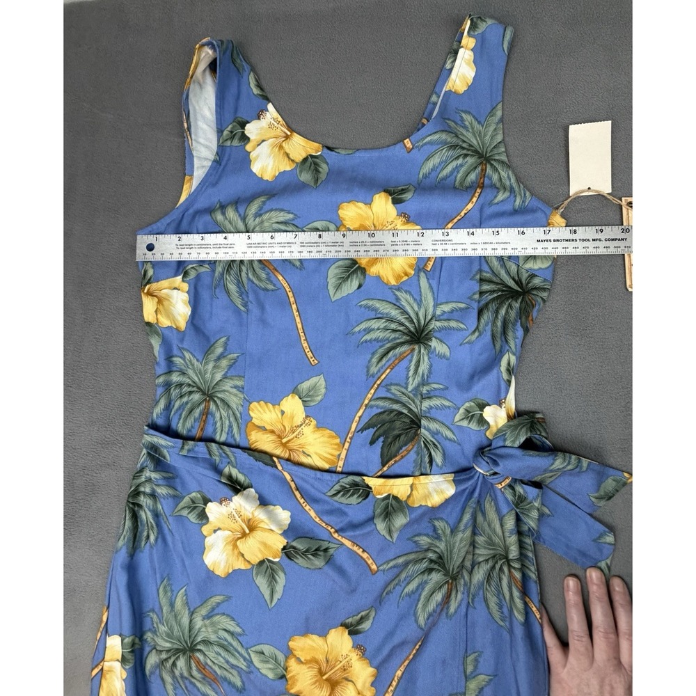 Caribbean Joe‎ Hawaiian Dress Womens S Blue Floral Sleeveless Whimsical Colorful - Picture 3 of 10